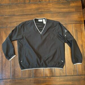 Liz Golf Black V-Neck Pullover Windbreaker Mesh Breathable Petite M